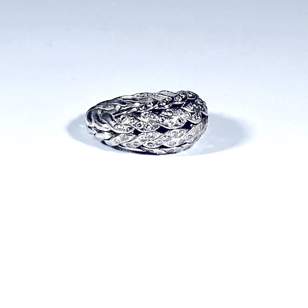 John Hardy Classic Chain Ring with Pave Diamonds - Picture 6 of 8